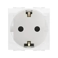 Розетка 1-м СП 2мод. Brava 16А IP20 с заземл. защ. шторки бел. DKC 76482B