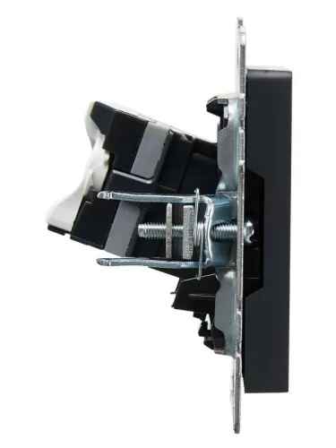 Розетка компьютерная СП RJ45 кат.5E BRITE РК10-БрГ механизм графит IEK BR-K10-1-K53 фото 5