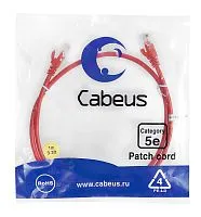 Патч-корд U/UTP кат.5E PC-UTP-RJ45-Cat.5e-1m-RD 2xRJ45/8p8c неэкранир. PVC 1м красн. Cabeus 7674c