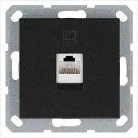 Розетка компьютерная 1-м RJ45 IP20 кат. 5E механизм антрацит Jasmart G6105B