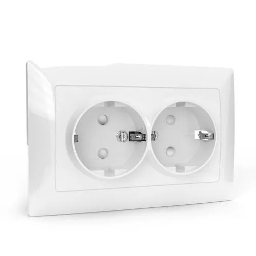 Розетка 2-м СП AVA 16А IP20 с заземл. защ. шторки в сборе бел. TOKOV ELECTRIC TKL-AV-R2FZSF-C01 фото 3