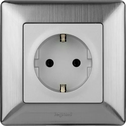 Розетка 1-м СП Valena Life 16А IP20 250В 2P+E безвинтов. клеммы с лицев. панелью механизм алюм. Leg 753621 фото 12
