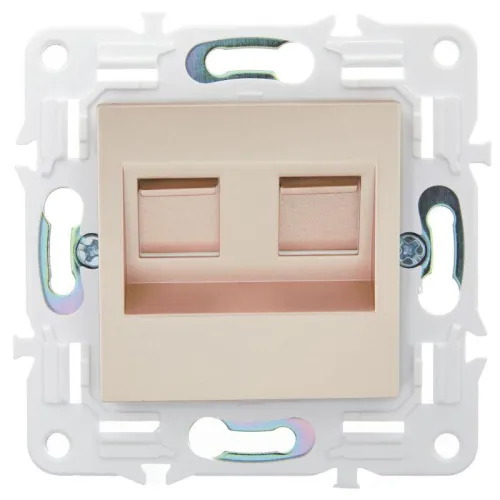 Розетка компьютерная двойн. RJ45 кат.6 SKANDY SK-K04Sa песочн. IEK SK-K20-2-K98 фото 2