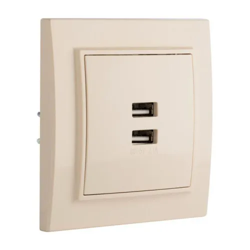 Розетка USB 2-м СП Минск 2.1А беж. EKF ERR-2USB-200 фото 4