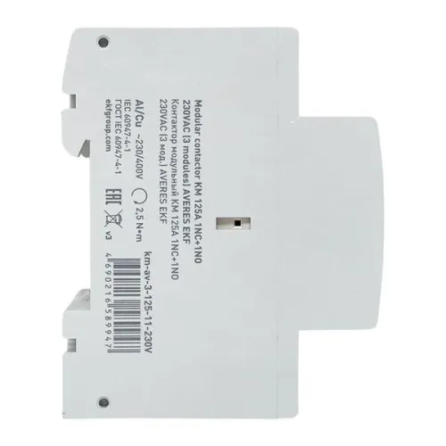 Контактор модульный КМ 125А 1NC+1NO 230В AC (3 мод.) AVERES EKF km-av-3-125-11-230V фото 3