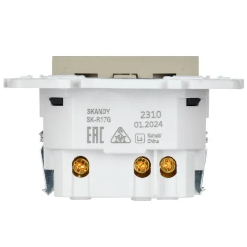 Розетка SKANDY 18Вт 16А с заземл. защ. шторки с USB C SK-R17B беж. IEK SK-R14-16-U14-018-K10 фото 4