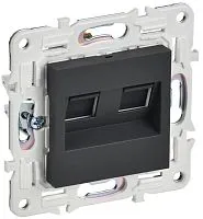 Розетка компьютерная двойн. RJ45 кат.6 SKANDY SK-K04G графит IEK SK-K20-2-K53