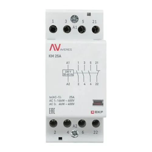 Контактор модульный КМ 25А 3NO+1NC 230В AC (2 мод.) AVERES EKF km-av-2-25-31-230V фото 9