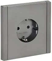 Розетка СП FORTE&PIANO FP514 16А с заземл. без защ. шторок безвинт. крепл. сталь IEK FP-R11-16-1-K46