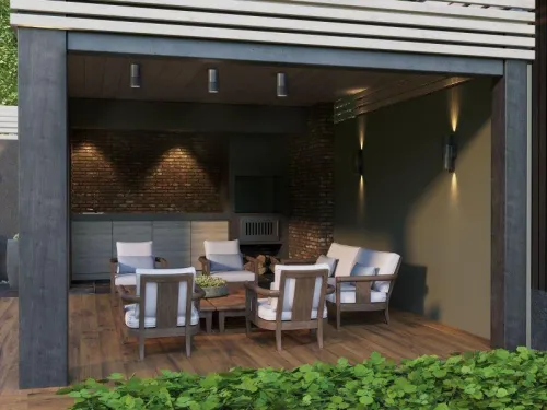 Светильник 5222 GU10 IP65 уличный потолочный сер. IEK LT-UPU0-5222-GU10-1-K03 фото 4