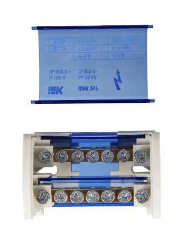 Шина на DIN-рейку в корпусе (кросс-модуль) ШНК 2х7 L+PEN IEK YND10-2-07-100 фото 5