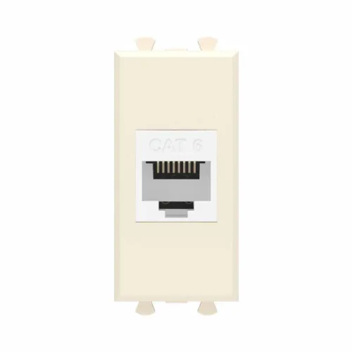 Розетка компьютерная 1мод. Avanti "Ванильная дымка" RJ45 кат.6 без шторок модульная механизм DKC 4405691
