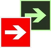 Знак F 01-01 "Направляющая стрелка" 200х200мм пленка самоклеящаяся с покрытием фотолюминесцентным EKF an-f-01-01-f