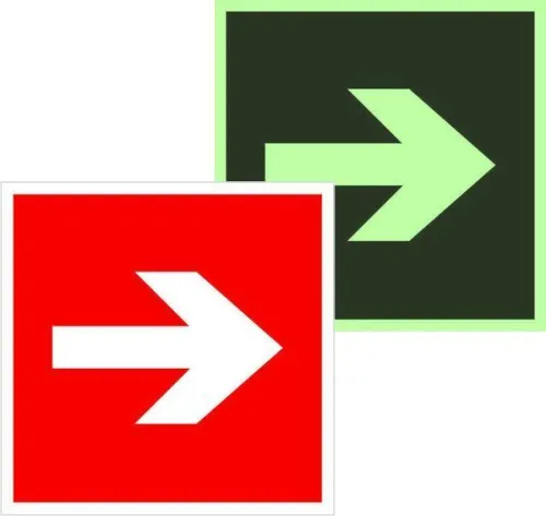 Знак F 01-01 "Направляющая стрелка" 200х200мм пленка самоклеящаяся с покрытием фотолюминесцентным EKF an-f-01-01-f