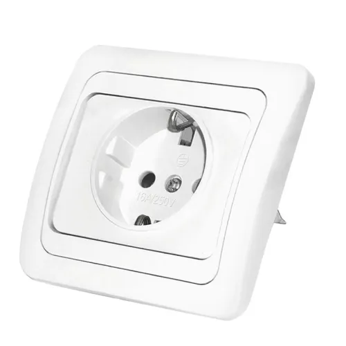 Розетка 1-м СП Валери 16А IP20 с заземл. бел. UNIVersal В0028 фото 2