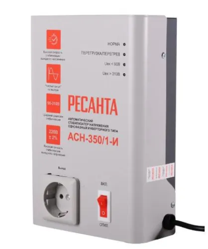 Стабилизатор напряжения инвенторный АСН-350/1-И Ресанта 63/6/74