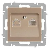 Розетка компьютерная 1-м СП Accent 6-303-04 RJ45 IP20 шампань Intro Б0063632