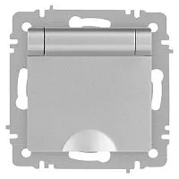 Розетка 1-м СП Accent 6-203-03 16А IP20 250В 2P+E Schuko с крышкой алюм. Intro Б0063721