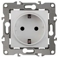 Розетка 1-м СП Эра12 12-2001-01 16А IP20 16AX 250В 2P+E Schuko без монтаж. лапок механизм бел. Эра Б0014681