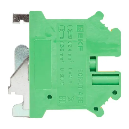 Колодка клеммная винтовая 4 UT земля EKF scr-ut-4-pe фото 5