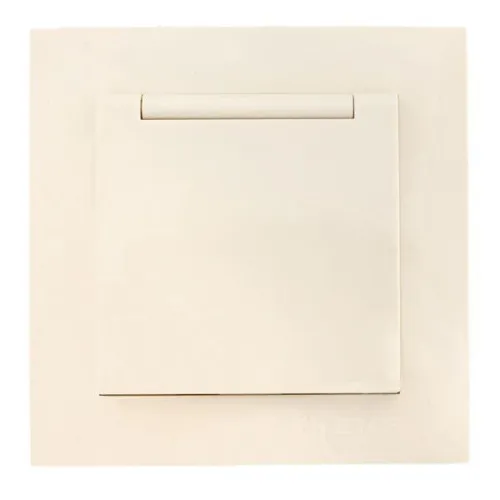 Розетка 1-м СП Валенсия 16А с заземл. с крышкой защ. шторки крем. PROxima EKF EWV10-124-20