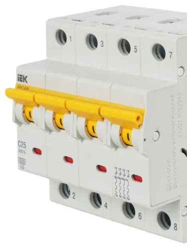 Выключатель автоматический модульный 4п C 25А 6кА ВА47-60M KARAT IEK MVA31-4-025-C фото 4