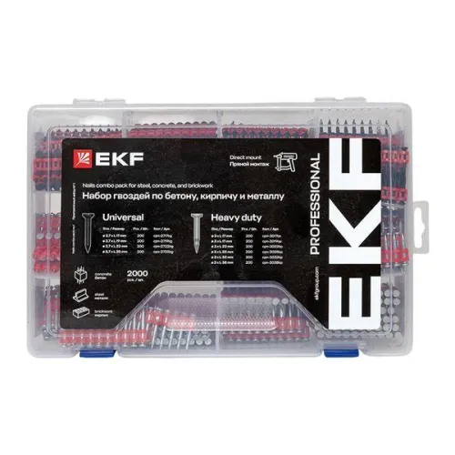 Набор пристрелочный №1 гвоздей по бетону кирпичу и металлу EKF cp-cn1-1 фото 8