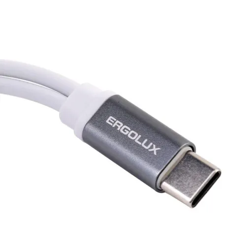 Адаптер звук+зарядка ELX-CSA02-C01 Type C 2 Type C-3.5мм 8см блистер бел. ERGOLUX 15291 фото 4
