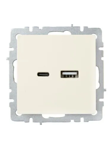 Розетка BRITE USB A+C 18Вт РЮ11-1-БрКр механизм беж. IEK BR-U22-018-K10 фото 8