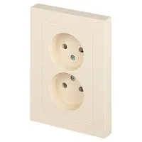 Розетка 2-м СП Accent 6-204-02 16А IP20 250В 2P AL/CU сл. кость Intro Б0063474