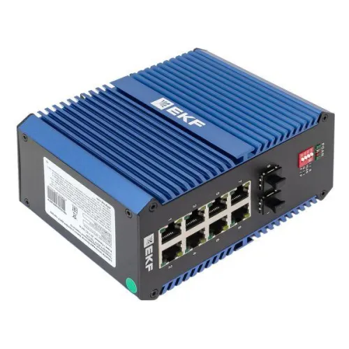 Коммутатор неуправляемый промышленный U-2GX/SFP-8GTP 2 порта 1000Base-X SFP 8 портов 10/100/1000Base-T(X) RJ45 c PoE монтаж на DIN-рейку TSX EKF TSX-U-2GX/SFP-8GTP фото 12