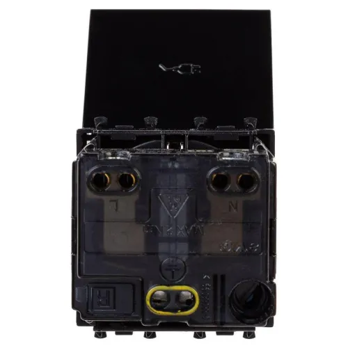 Розетка 1-м 2мод. Avanti "Черный квадрат" 16А IP44 2P+E защ. шторки с крышкой черн. DKC 4402012 фото 2