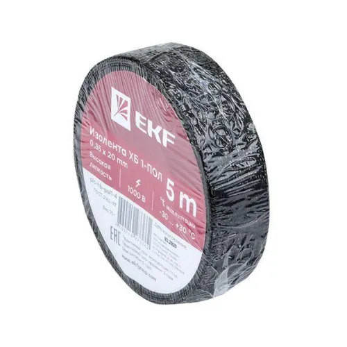 Изолента ХБ 1-ПОЛ 20мм (рул.5м) (70г) PROxima EKF plc-hb-pol1-4 фото 3