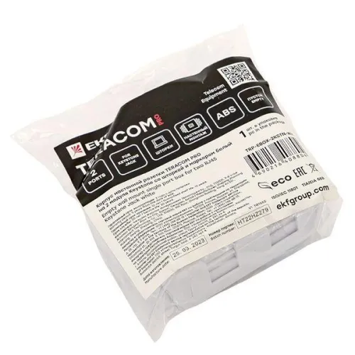 Корпус розетки настенной на 2 модуля Keystone со шторками и маркерами бел. TERACOM PRO EKF TRP-EBOX-2KSTN-WH фото 8