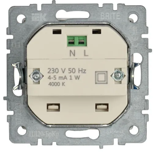 Подсветка светодиодная BRITE встраив. ПЛ20-БрКр механизм беж. IEK BR-FL20-K10 фото 7
