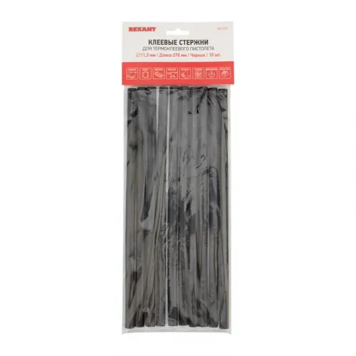Стержень клеевой d11.3мм L270мм черн. (уп.10 шт) Rexant 09-1271 фото 2