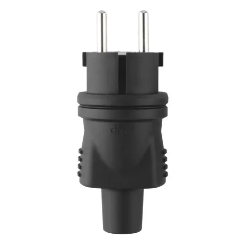 Вилка каучуковая прямая с/з 16А 230В IP44 черн. Duwi 27454 4 фото 3