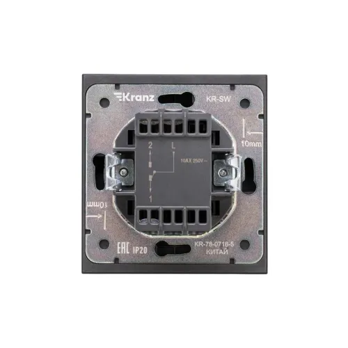 Выключатель проходной (переключатель) 1-кл. СП STRONG MIELE 10А с подсветкой антрацит Kranz KR-78-0716-5 фото 3