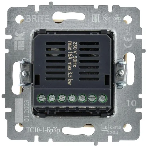 Термостат электронный с индик. BRITE СП IP20 ТС10-1-БрКр механизм беж. IEK BR-RT11-K10 фото 5
