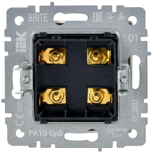 Аудиорозетка 4-м BRITE РА10-БрБ механизм бел. IEK BR-S40-K01 фото 4