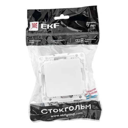 Выключатель 1-кл. Стокгольм 10А винтов. клеммы механизм бел. PROxima EKF EYV10-121-20 фото 3