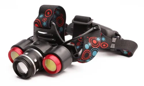 Фонарь налобный аккумуляторный LED5338 3.7В 3LED 5Вт фокус 2 ак. 4 реж. USB бокс черн. Ultraflash 15032 фото 2