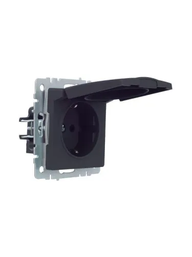 Розетка BRITE РСбш10-3-44-БрГ 16А IP44 с заземл. защ. шторки с крышкой механизм графит IEK BR-R16-16-44-K53 фото 9