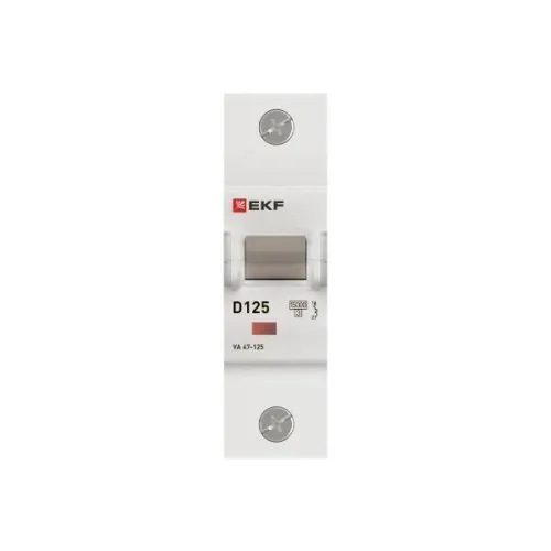 Выключатель автоматический модульный 1п D 125А 15кА ВА 47-125 PROxima EKF mcb47125-1-125D фото 3