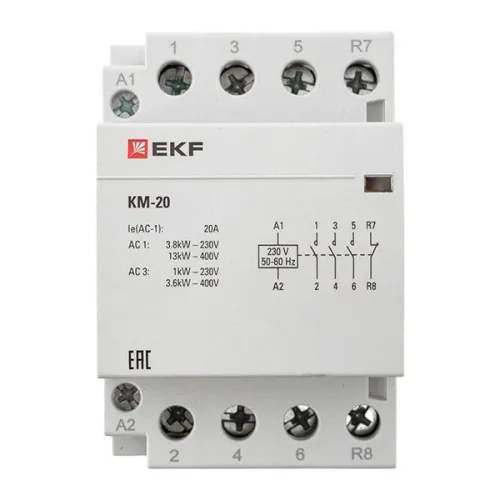 Контактор модульный КМ 20А 3NО+NC (3 мод.) EKF km-3-20-31 фото 6