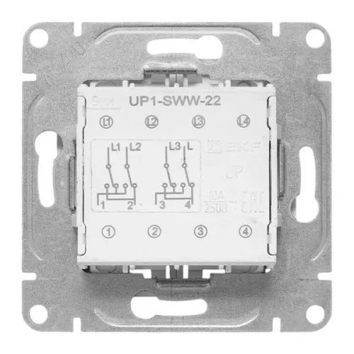 Выключатель перекрестный 2-кл. СП Эпика механизм бел. EKF UP1-SWW-22 фото 6