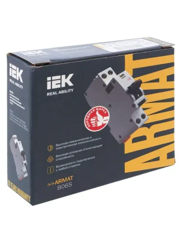 Выключатель автоматический дифференциального тока 2п (1P+N) C 32А 30мА тип AC АВДТ B06S 18мм ARMAT IEK AR-B06S-1N-C32C030 фото 11