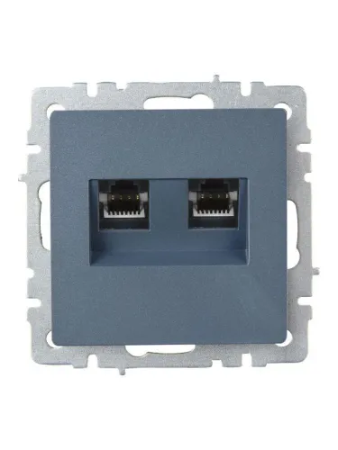 Розетка компьютерная двойн. СП RJ45 кат.6 BRITE РК11-2-БрМ механизм маренго IEK BR-K20-2-K35 фото 2