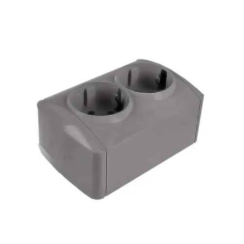 Розетка 2-м ОП Клио 16А IP44 с заземл. сер. UNIVersal К2231-Gr фото 2