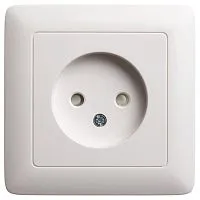 Розетка 1-м СП 1мод. Хит 10А IP20 250В без заземл. защ. шторки бел. SE RS10-135-B